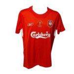 ⁦قميص جيمي كاراغر من ليفربول، بطل دوري أبطال أوروبا عام 2005، موقع بالتوقيع⁩ - الصورة ⁦3⁩