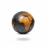 Teak Wood & Graphite Globe by Bruno Helgen