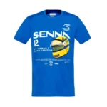 تيشيرت Ayrton Senna AS Senna 12 رجالي جرافيك - أزرق - تيشيرت سباقات فورمولا 1